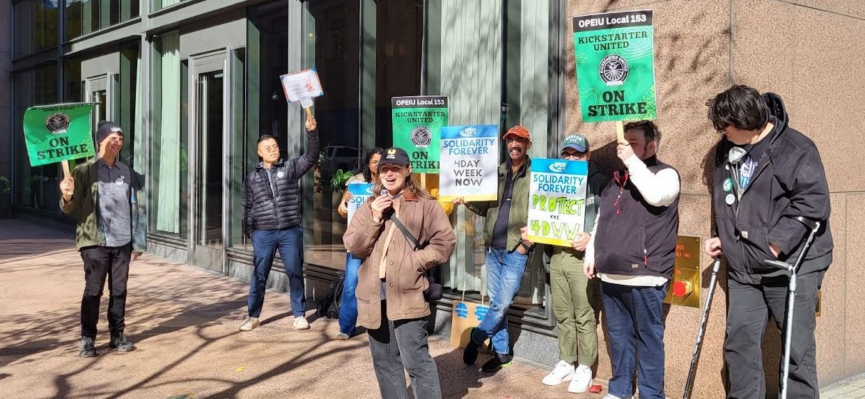 Kickstarter Workers Rally in Boston to Launch Fourth Strike Week