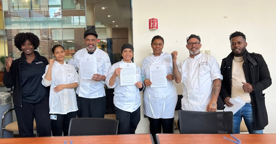 Emmanuel College Dining Hall Workers Win First Contract with UNITE HERE Local 26
